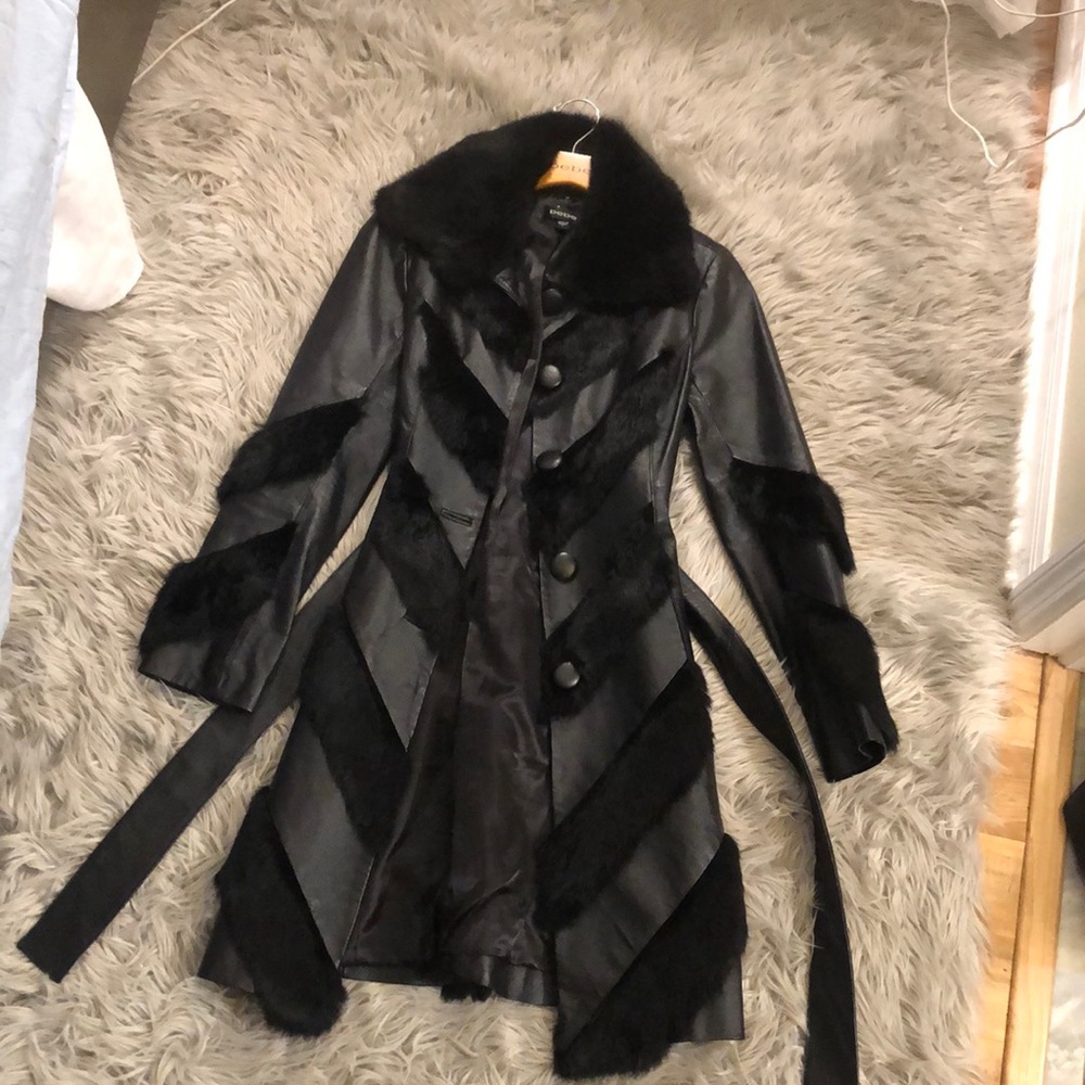 Bebe leather trench jacket